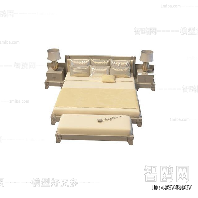 Simple European Style Double Bed