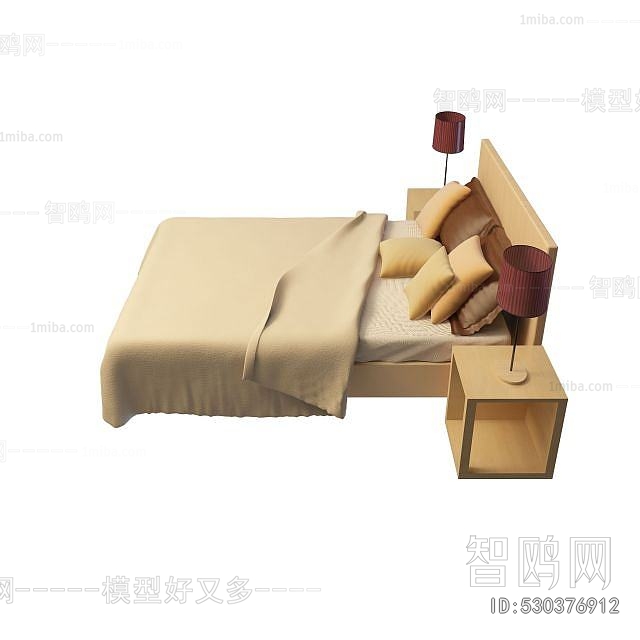 Simple European Style Double Bed