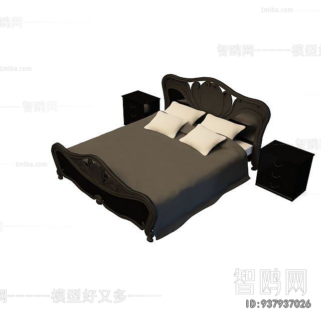 Simple European Style Double Bed
