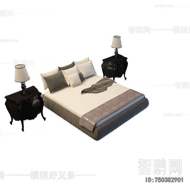 Simple European Style Double Bed