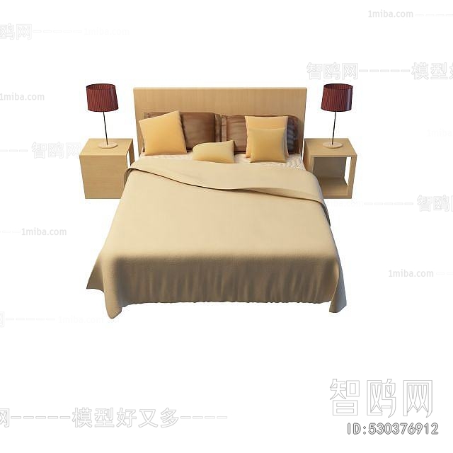 Simple European Style Double Bed