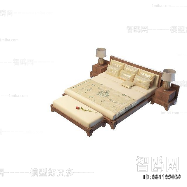 New Chinese Style Double Bed