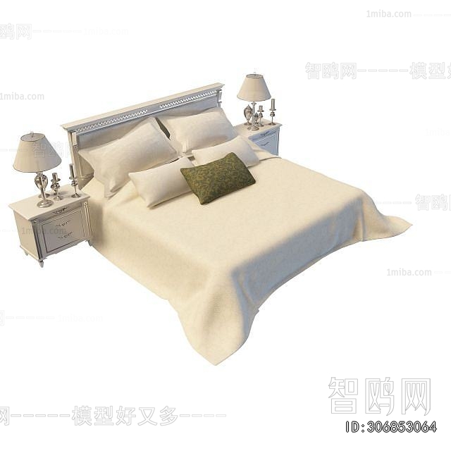 Simple European Style Double Bed