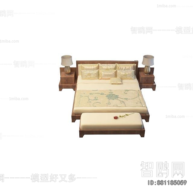 New Chinese Style Double Bed