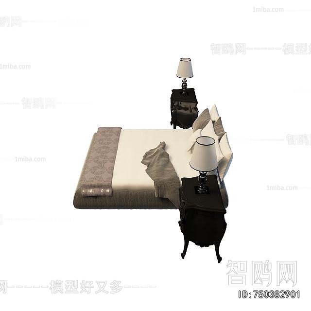 Simple European Style Double Bed