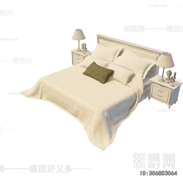 Simple European Style Double Bed