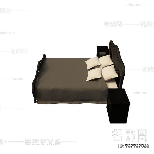 Simple European Style Double Bed