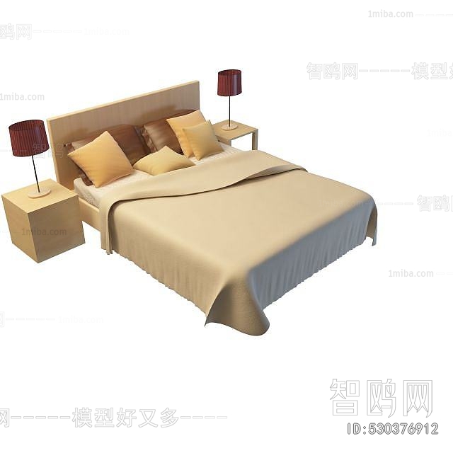 Simple European Style Double Bed