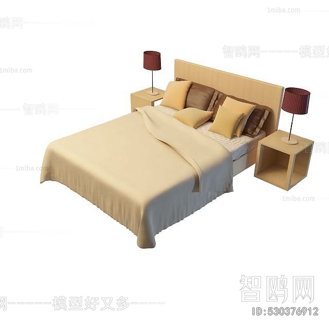Simple European Style Double Bed