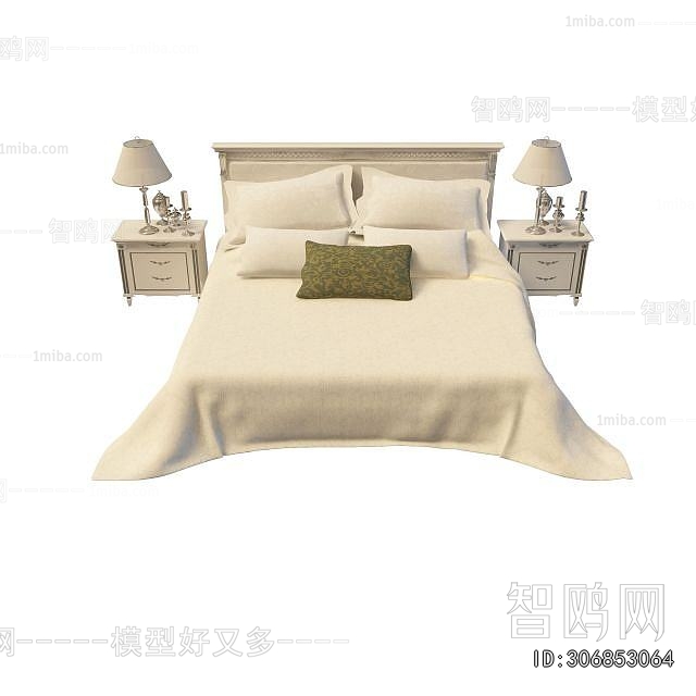 Simple European Style Double Bed