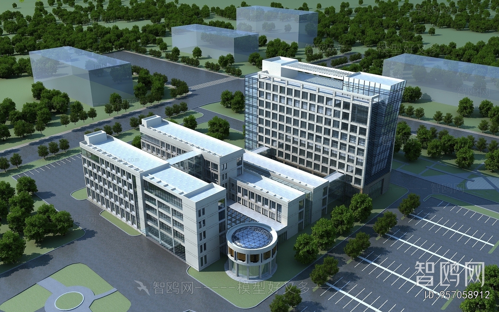 Modern Architectural Bird's-eye View Planning