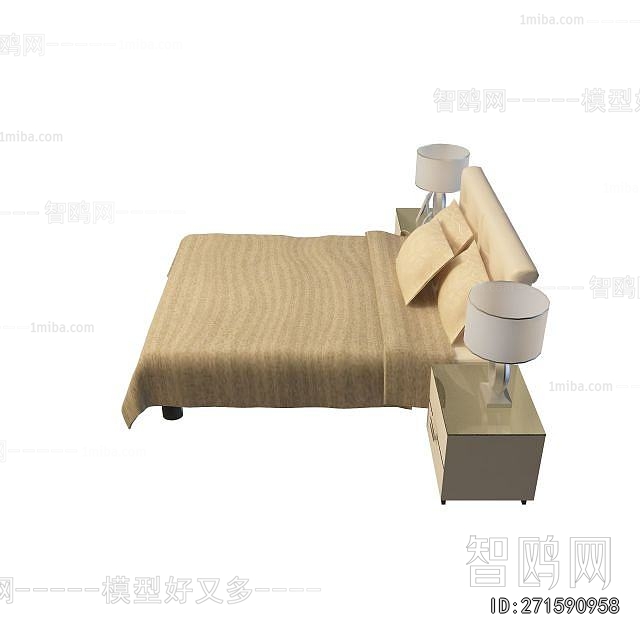 Simple European Style Double Bed