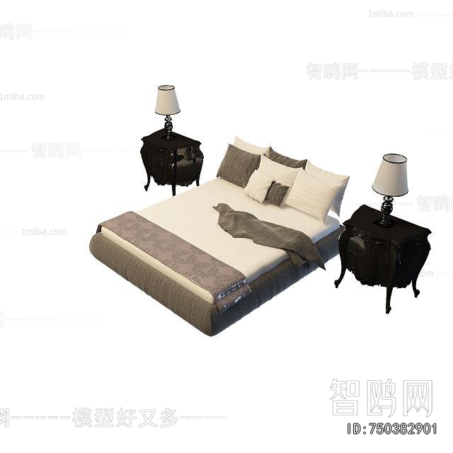 Simple European Style Double Bed