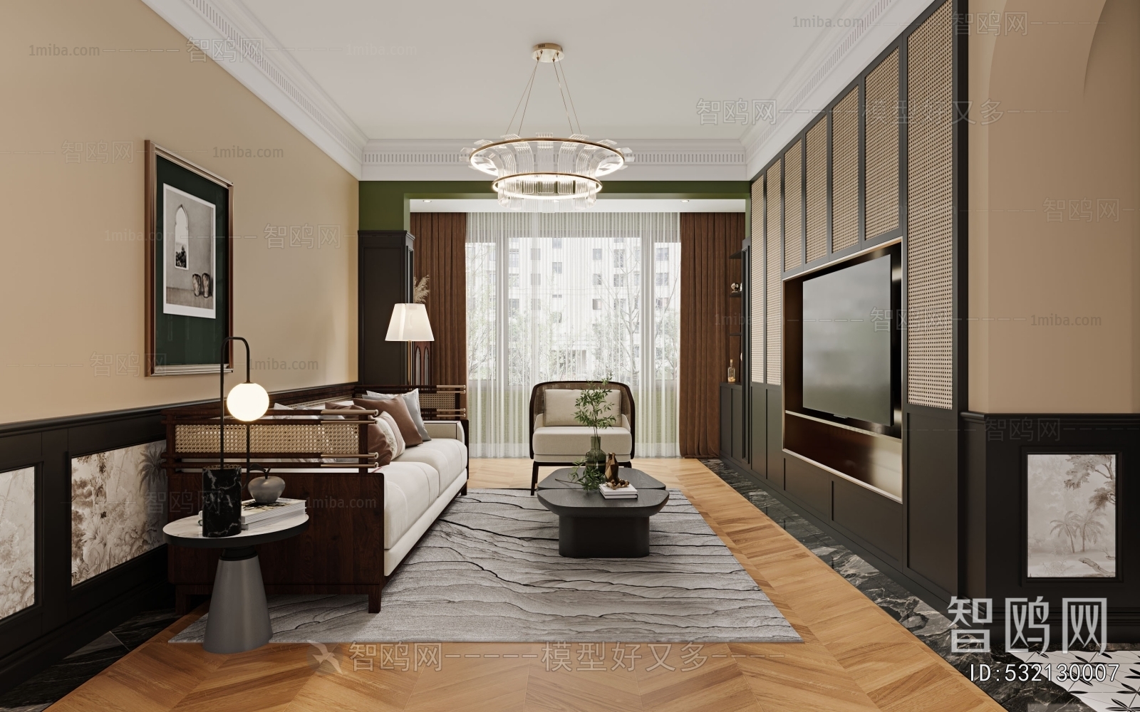 New Chinese Style A Living Room