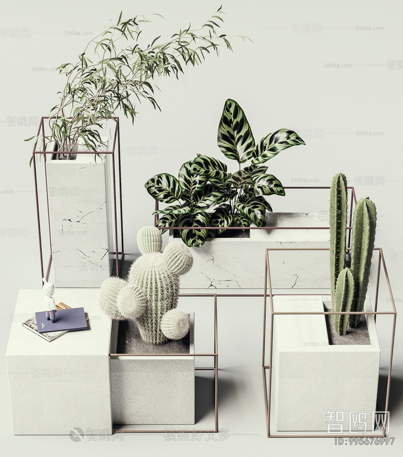 Modern Potted Green Plant