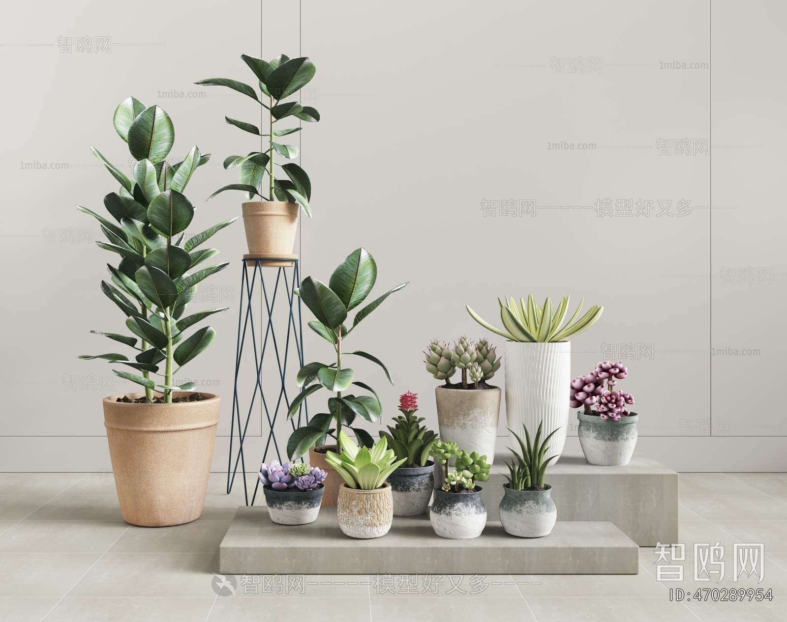 Modern Ground Green Plant Potted Plants