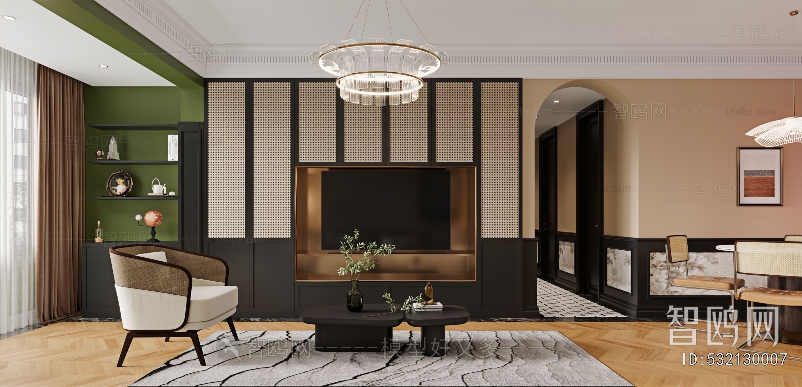 New Chinese Style A Living Room