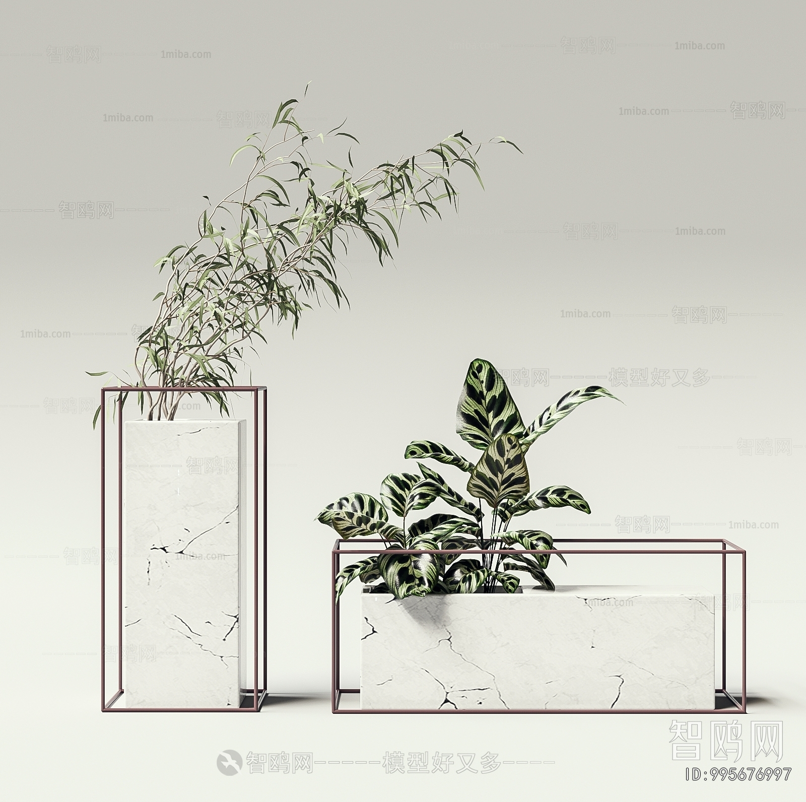 Modern Potted Green Plant