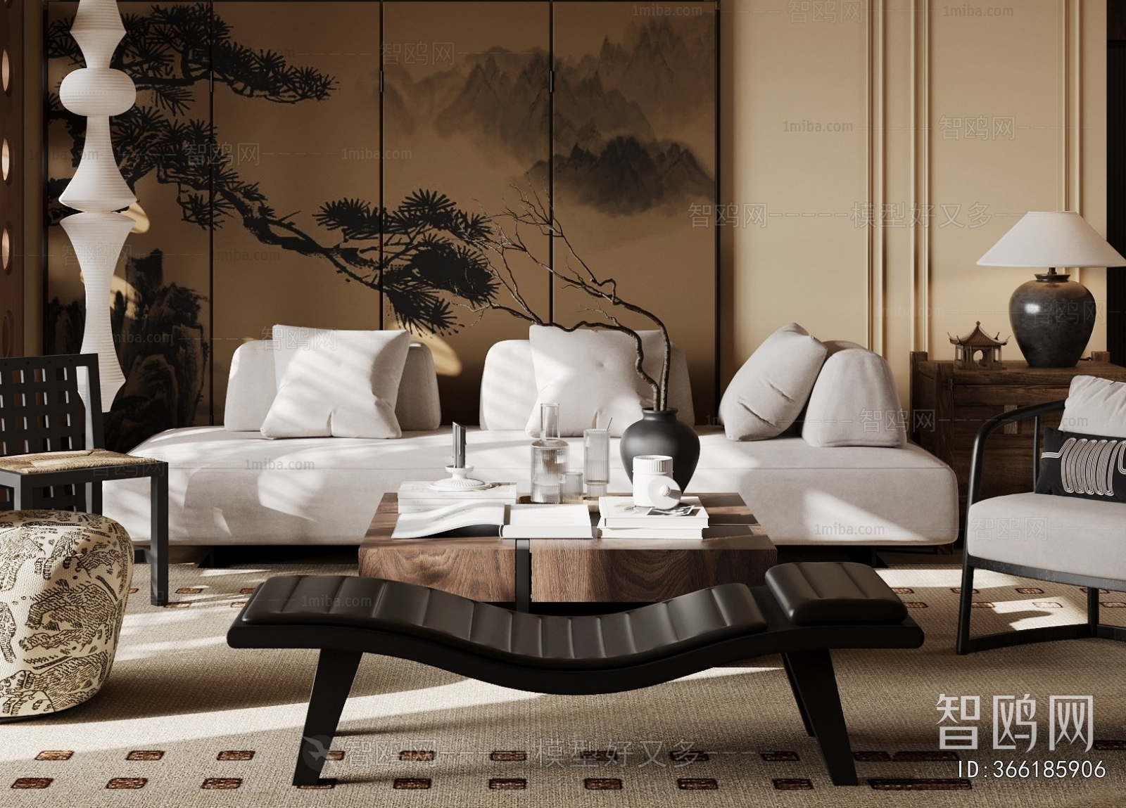 New Chinese Style A Living Room