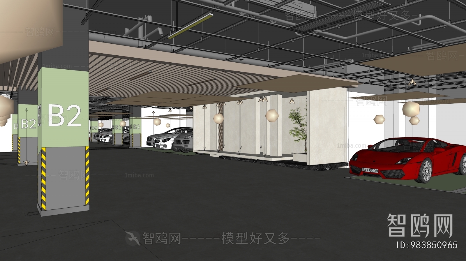 Modern Underground Parking Lot