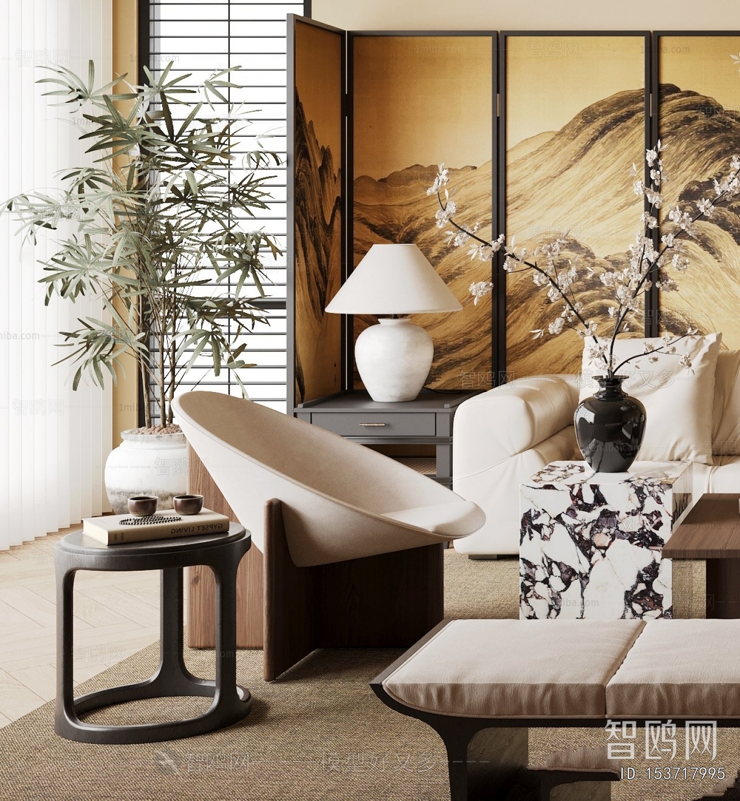 New Chinese Style A Living Room