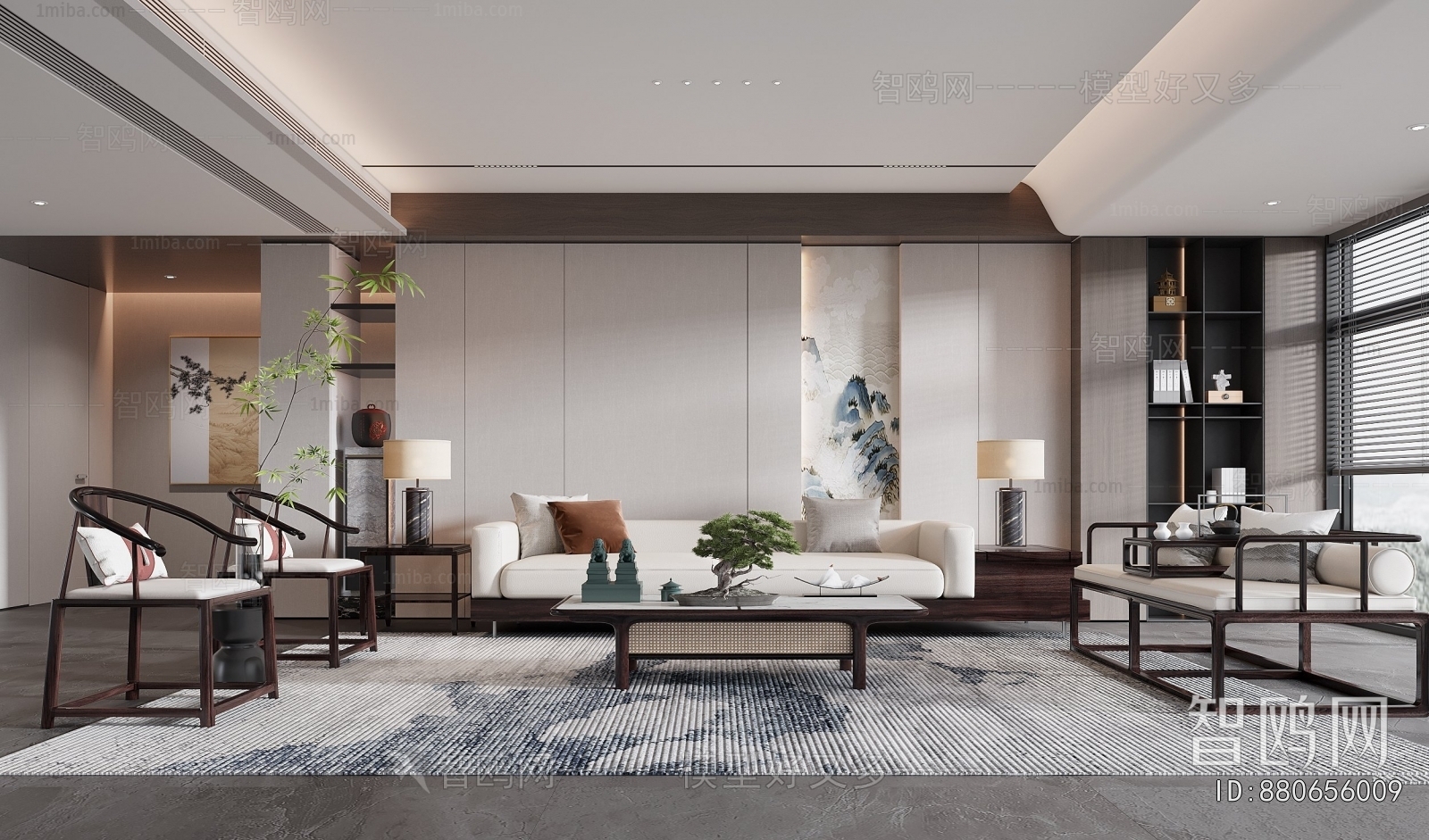 New Chinese Style A Living Room