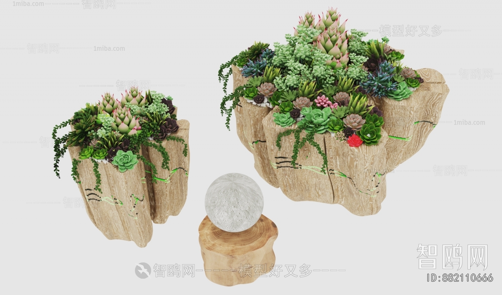 Modern Potted Green Plant