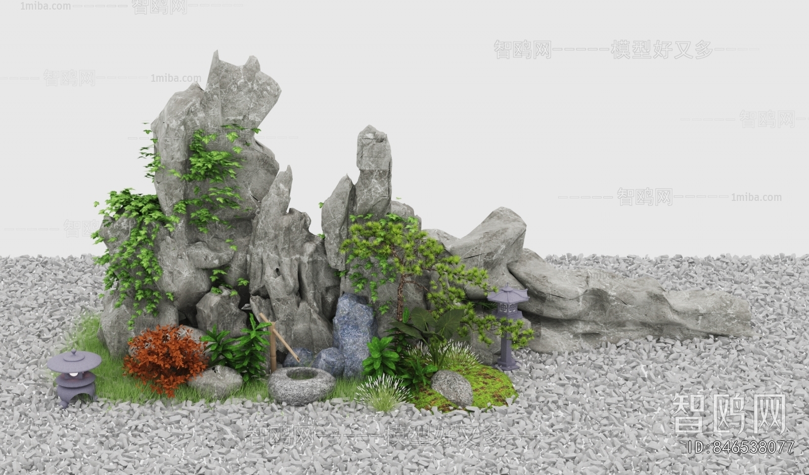 New Chinese Style Rockery Waterscape