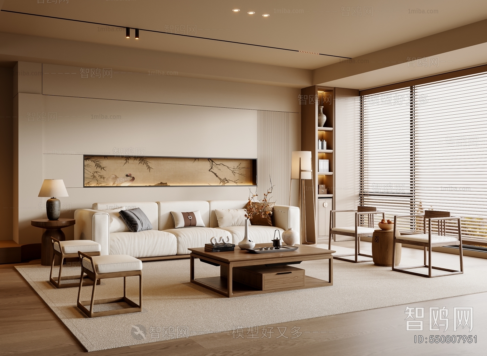 New Chinese Style A Living Room