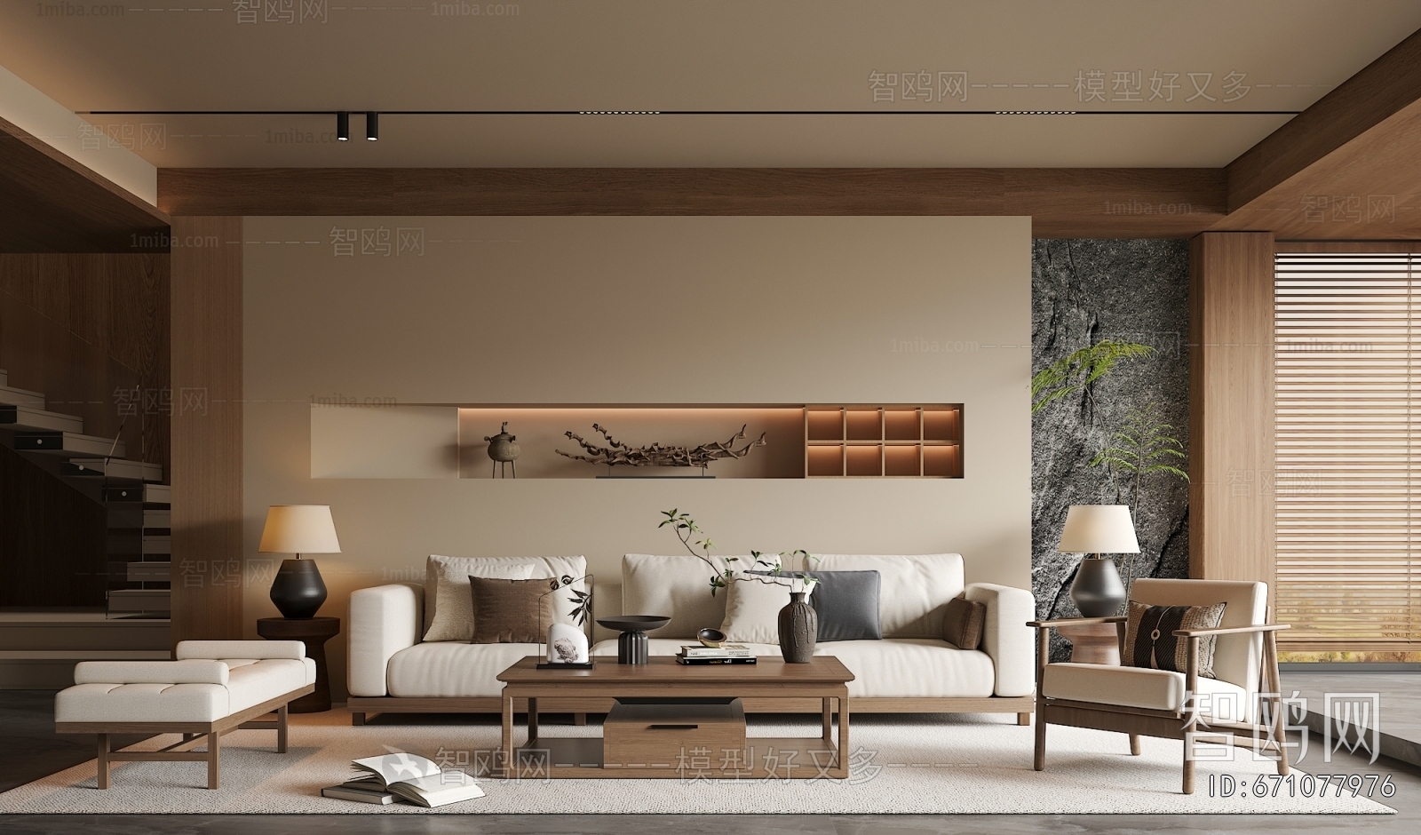 New Chinese Style A Living Room