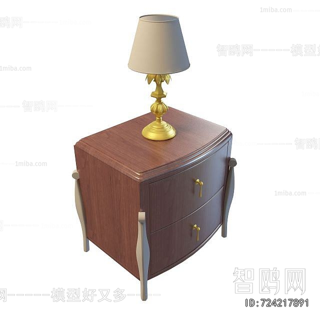 Simple European Style Bedside Cupboard