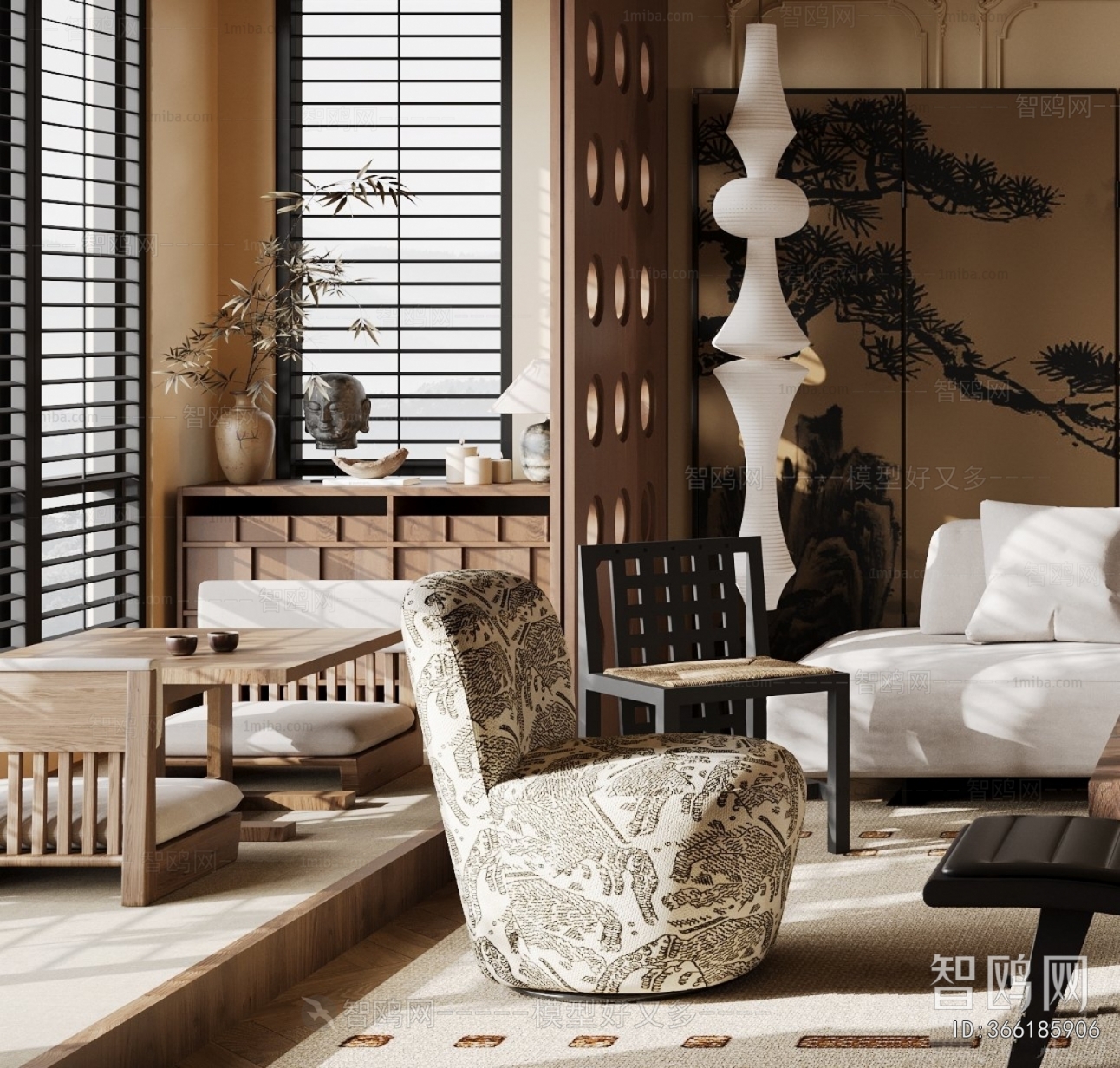 New Chinese Style A Living Room