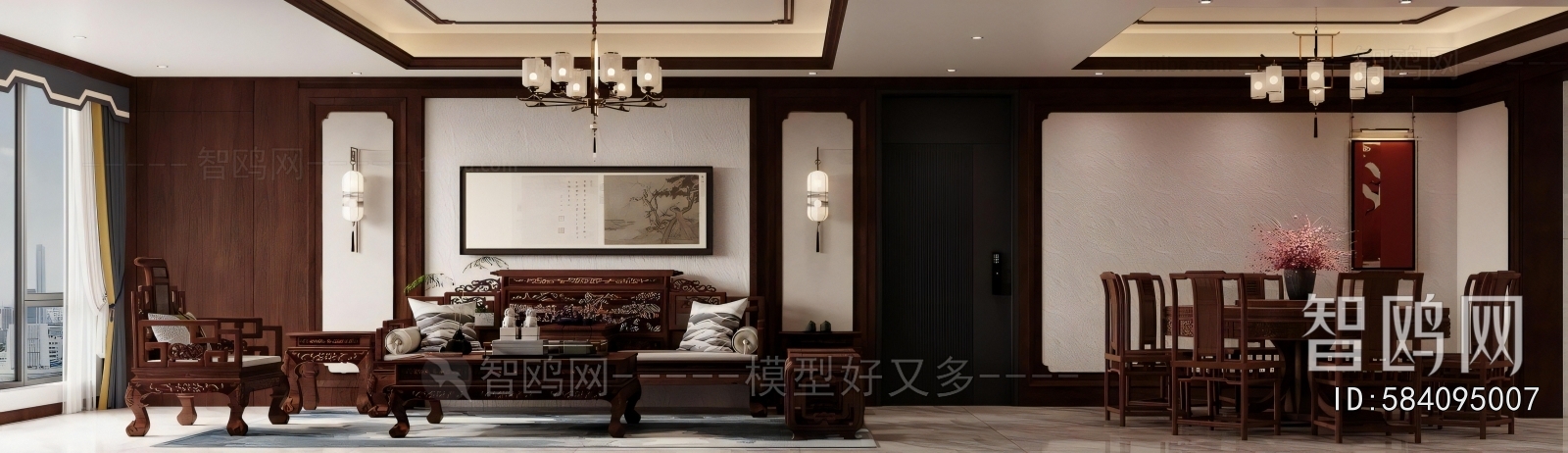 New Chinese Style A Living Room