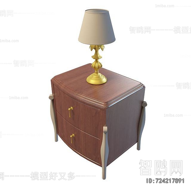 Simple European Style Bedside Cupboard