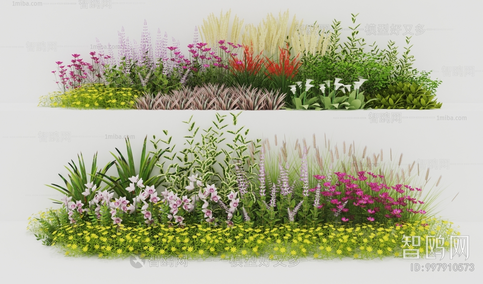 Modern Flowers And Grass