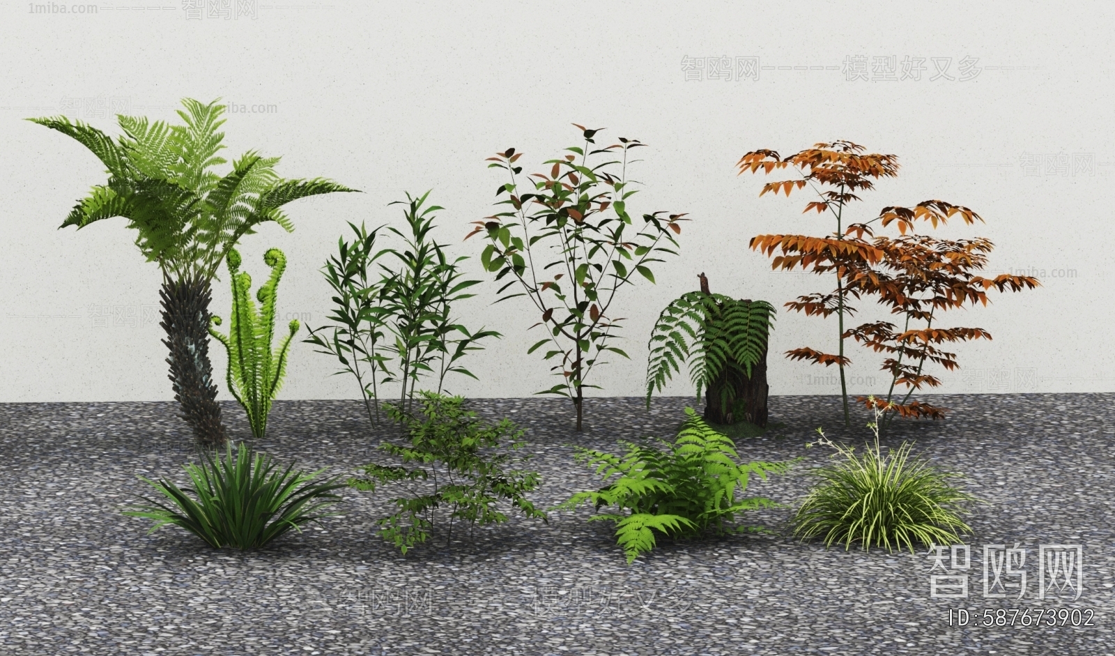 Modern Tree/shrub/grass