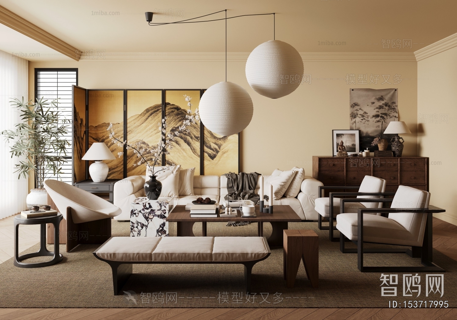 New Chinese Style A Living Room