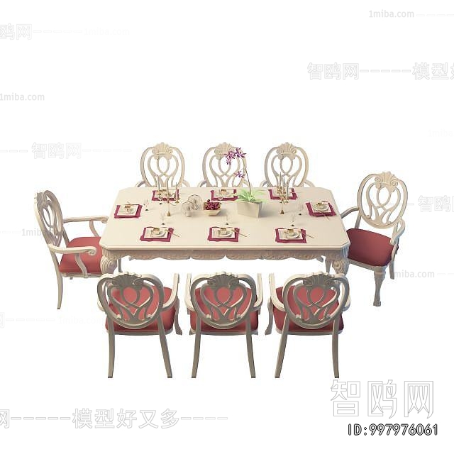 European Style Dining Table And Chairs