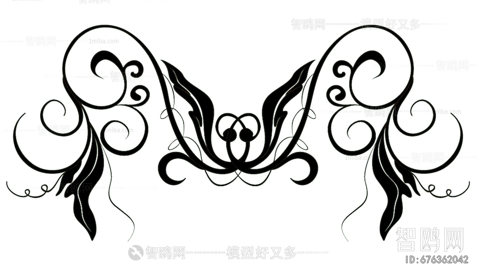 凹凸黑白古典花纹