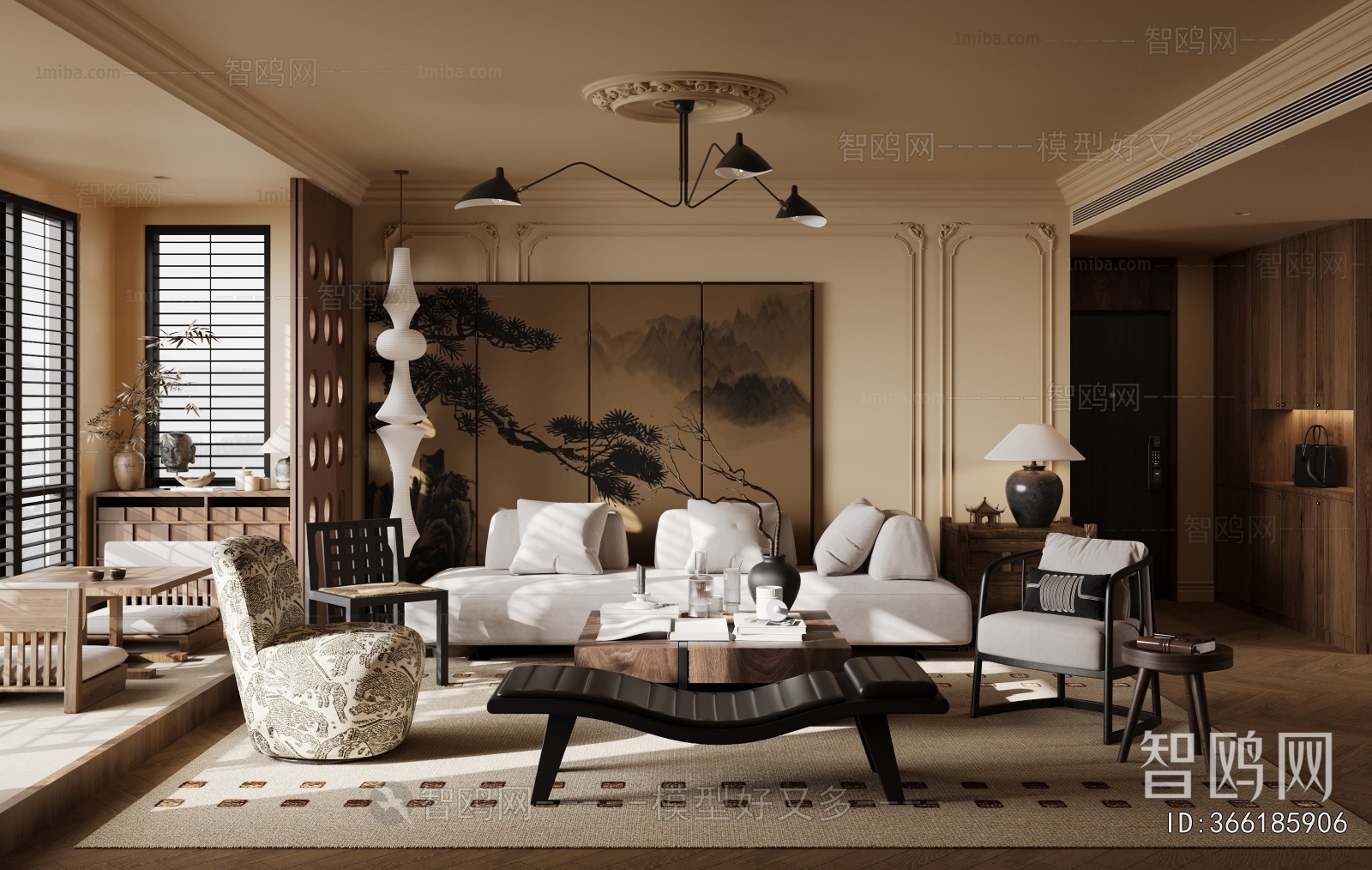 New Chinese Style A Living Room