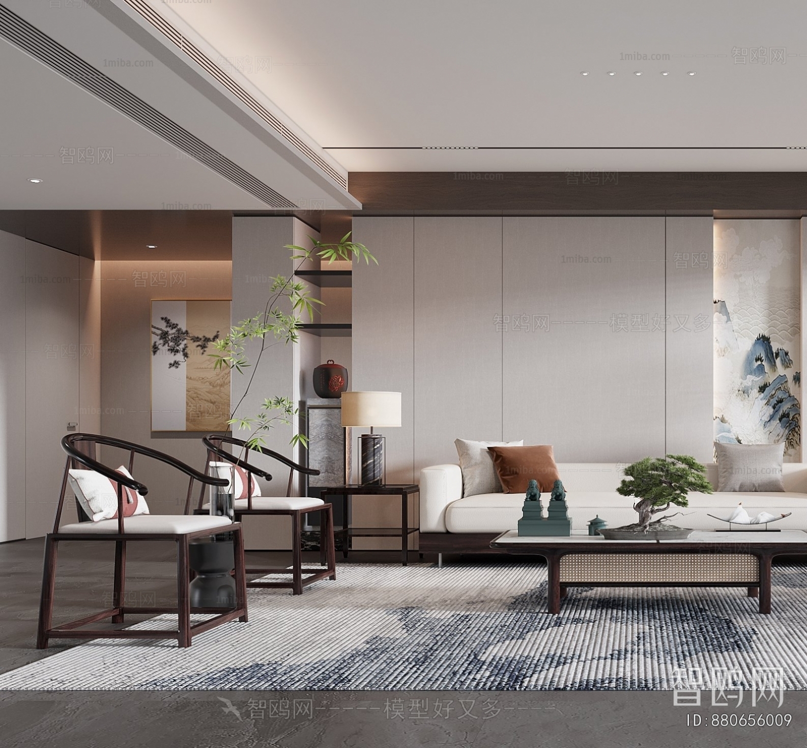 New Chinese Style A Living Room