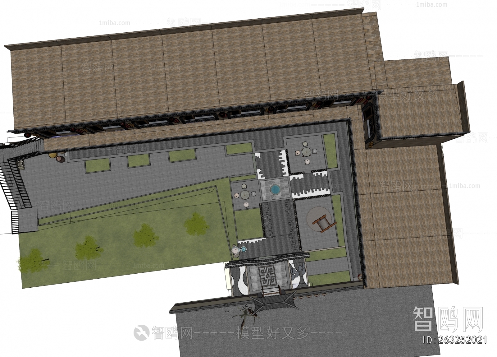 New Chinese Style Appearance Of Commercial Building