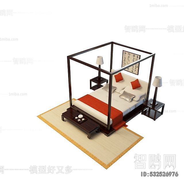 New Chinese Style Double Bed