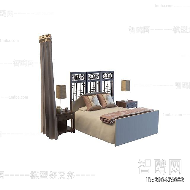 New Chinese Style Double Bed