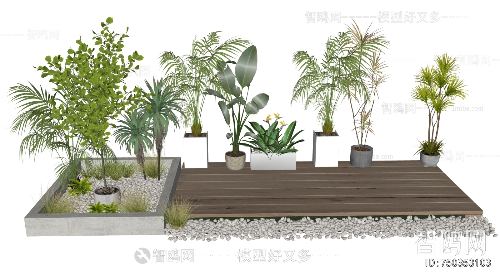 Modern Ground Green Plant Potted Plants