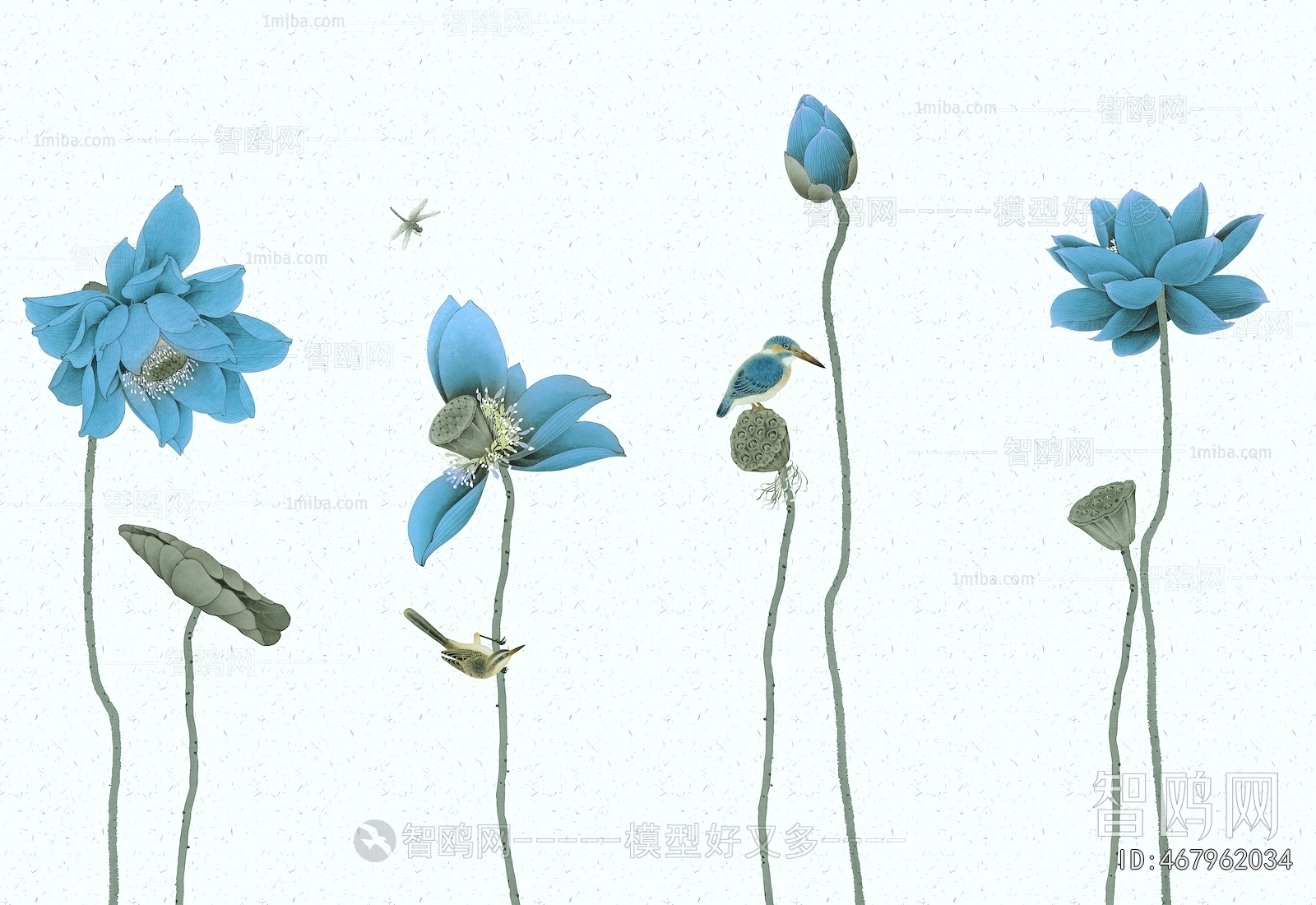 新中式花鸟壁纸壁画