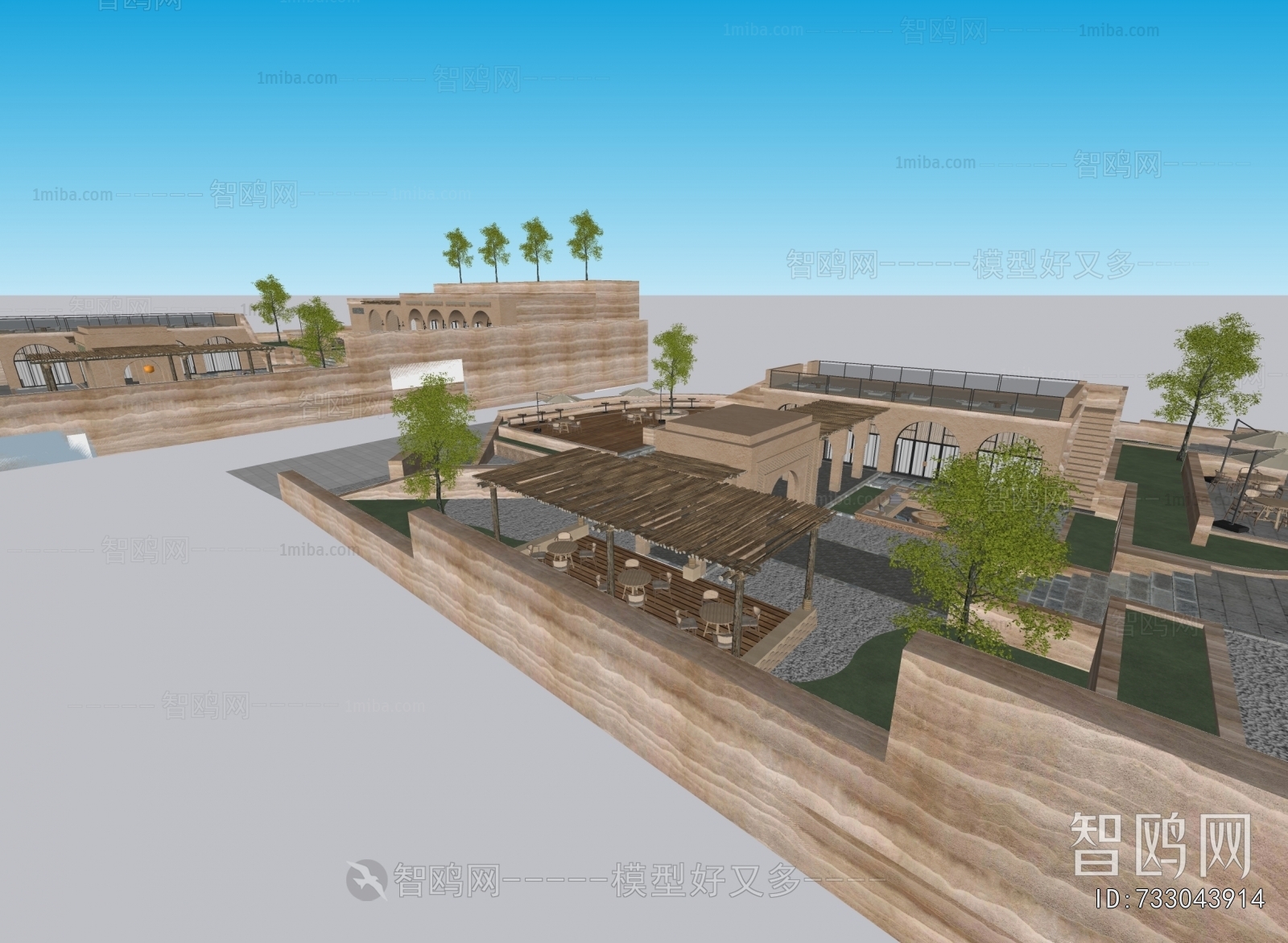 New Chinese Style Architectural Bird's-eye View Planning