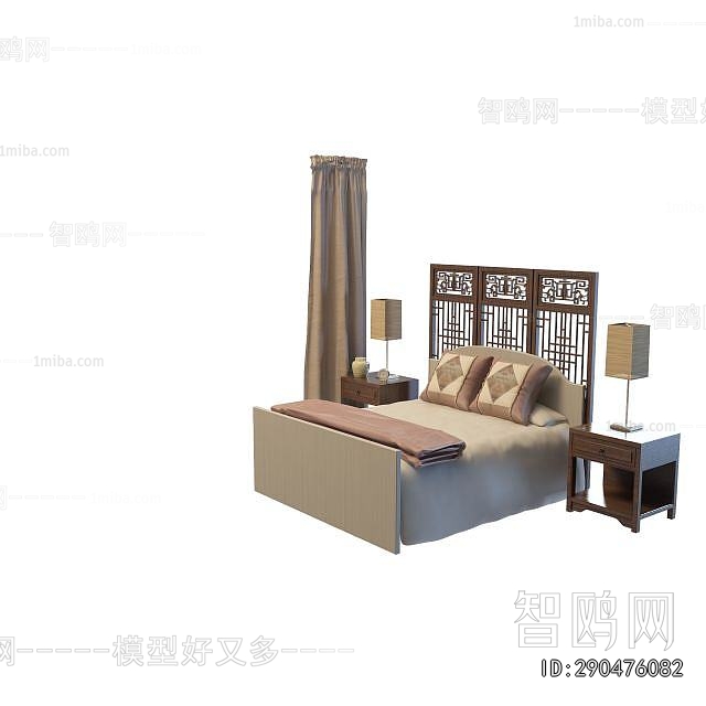 New Chinese Style Double Bed