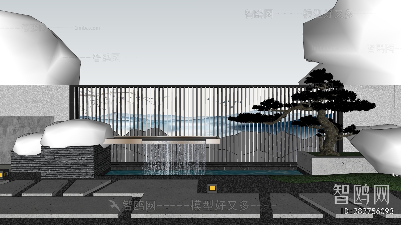 New Chinese Style Rockery Waterscape