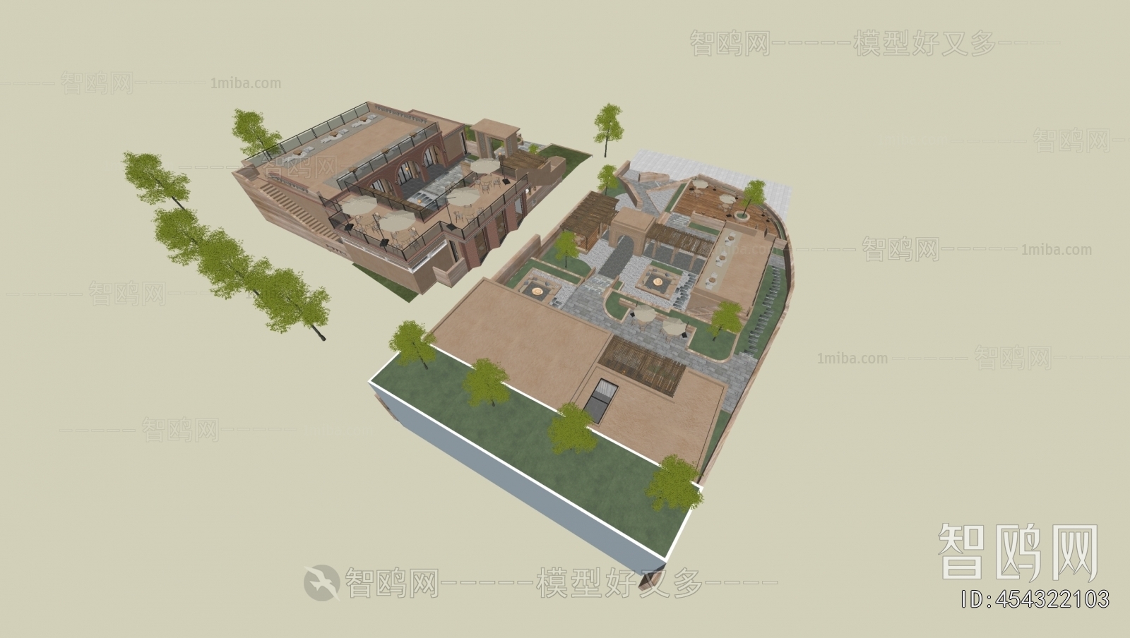 New Chinese Style Architectural Bird's-eye View Planning